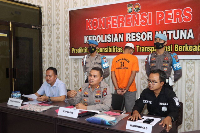 Konfrensi Pers terkait pencabulan di Natuna. (Foto: Yanto/Batamnews)