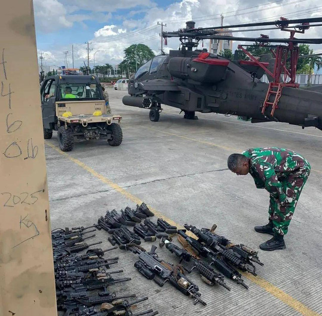 Senjata hingga Apache US Army disegel Bea Cukai Lampung. Foto: Dok. Istimewa