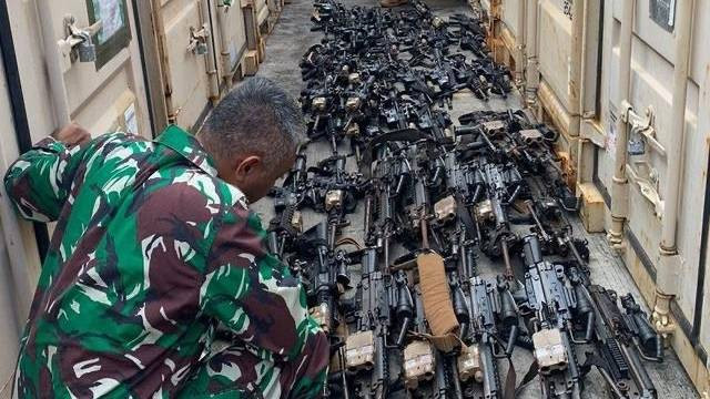 Senjata hingga Apache US Army disegel Bea Cukai Lampung. Foto: Dok. Istimewa