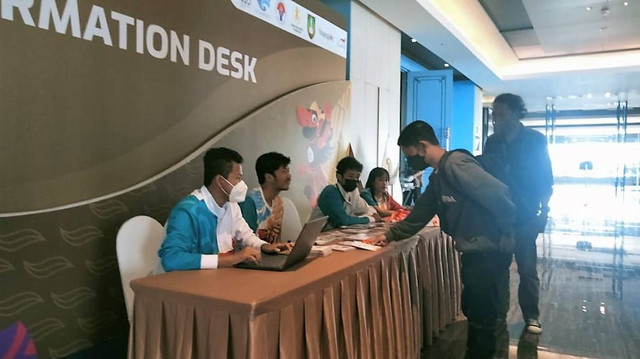 Suasana media center ASEAN Para Games 2022 di Hotel Swiss Belinn Saripetojo, Solo. FOTO: Agung Santoso 