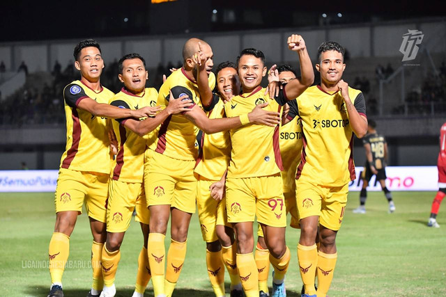 Selebrasi Dimas Drajad dalam Laga Dewa United vs Persikabo pada pekan kedua Liga 1 di Indomilk Arena, Tangerang, 31 Juli 2022, Foto: Situs web resmi Liga Indonesia Baru