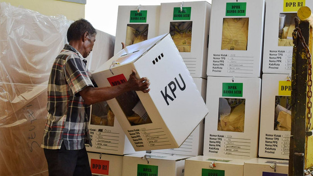 Ilustrasi kotak suara dalam Pemilu 2019. Foto: Yudi Ansyah