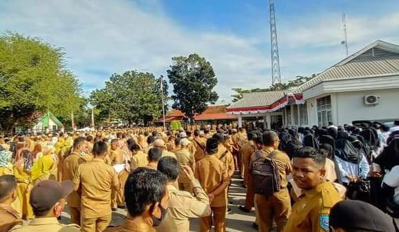 Apel akbar ASn di Kantor Bupati Buton Tengah, pada Senin (01/08). Foto: Ist