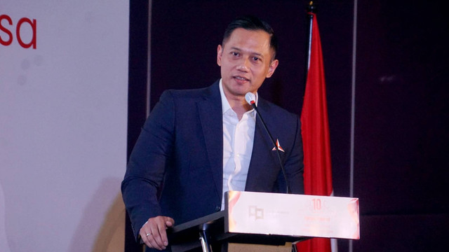 Ketum Demokrat Agus Harimurti Yudhoyono (AHY) di acara 10 Tahun Forum Pemred, Jumat (5/8/2022). Foto: Iqbal Firdaus/kumparan