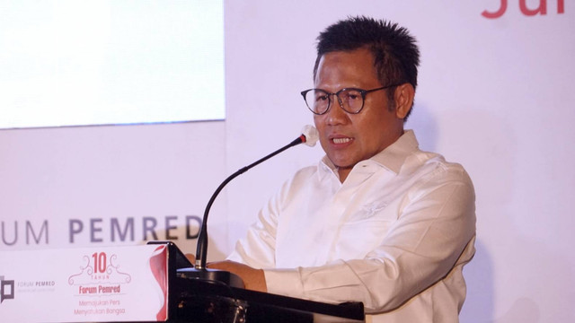 Ketua Umum PKB Muhaimin Iskandar di acara 10 Tahun Forum Pemred, Jumat (5/8/2022). Foto: Iqbal Firdaus/kumparan