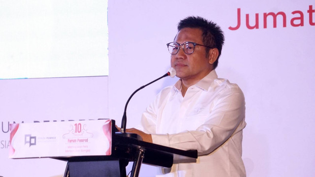 Ketua Umum PKB Muhaimin Iskandar di acara 10 Tahun Forum Pemred, Jumat (5/8/2022). Foto: Iqbal Firdaus/kumparan