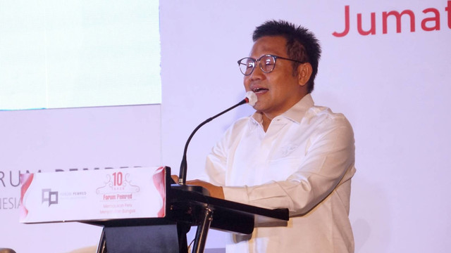 Ketua Umum PKB Muhaimin Iskandar di acara 10 Tahun Forum Pemred, Jumat (5/8/2022). Foto: Iqbal Firdaus/kumparan