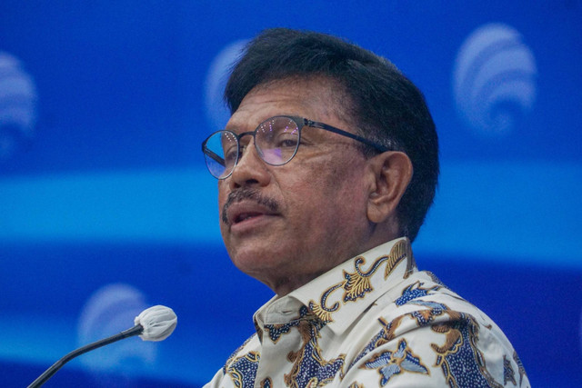 Menkominfo Johnny G Plate.
 Foto: Iqbal Firdaus/kumparan