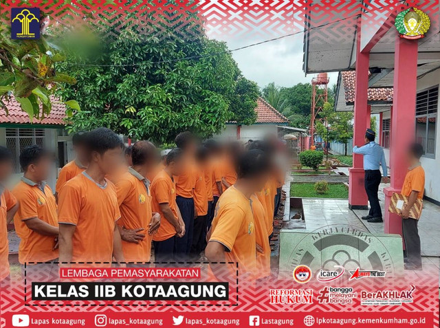 Arahan Petugas Lapas Kotaagung saat Menjadi Pembina Apel Tamping Rutin (Humas Lastagung)