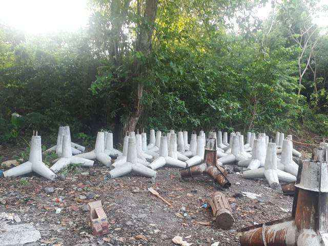 Tetrapod di areal Pelabuhan Hiri di Kelurahan Sulamadaha, Ternate Barat, Kota Ternate, Maluku Utara. Foto: Istimewa