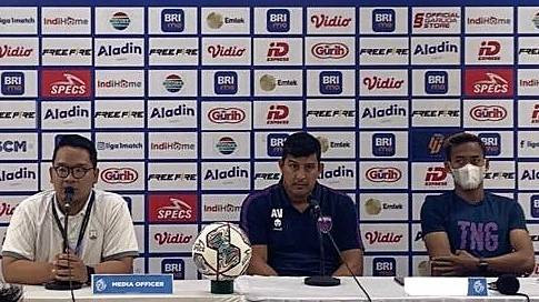 Jumpa pers Persita Tangerang di Stadion Manahan Solo, Sabtu (13/08/2022). FOTO: Agung Santoso