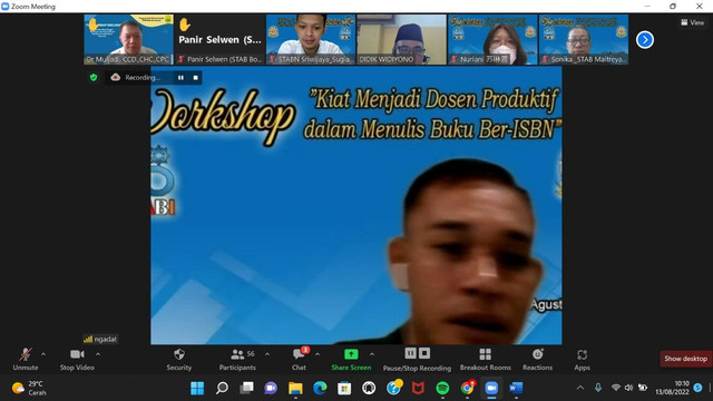 Webinar Kiat Menjadi Dosen Produktif dalam Menulis Buku Ber-ISBN, Sabtu (13/8/2022)