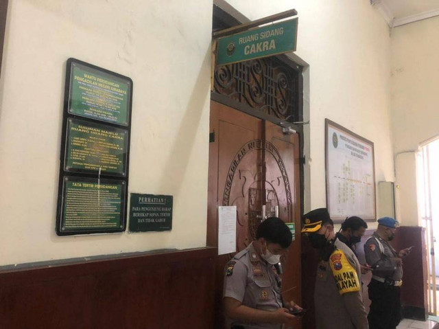 Pengamanan sidang Mas Bechi di PN Surabaya. (Foto: Zain Ahmad)