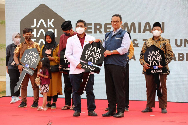 Gubernur DKI Jakarta Anies Baswedan meresmikan 33 tower dan 7.421 unit Rumah Susun Sederhana Sewa (Rusunawa) di Rusunawa Penjaringan, Jakarta Utara, Kamis (18/8/2022). Foto: PPID DKI Jakarta