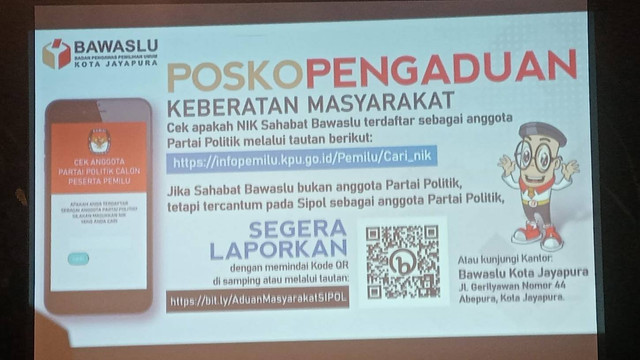 Posko pengaduan yang telah dibuka Bawaslu Kota Jayapura. (BumiPapua.com/Katharina)