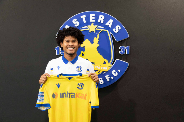 Bagus Kahfi akhirnya secara resmi diperkenalkan oleh klub Liga Utama Yunani, Asteras Tripolis. Foto: Dok Asteras Tripolis