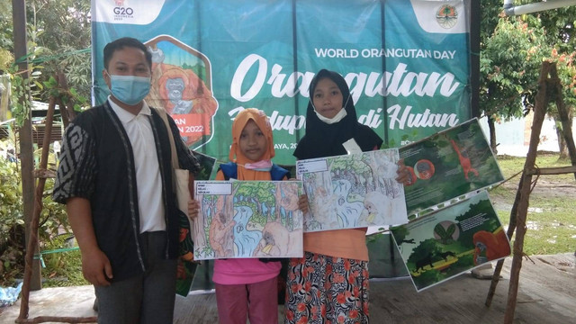 Siswa SDIT Alam IKM Al Muhajirin Ikuti Lomba Mewarnai Orangutan