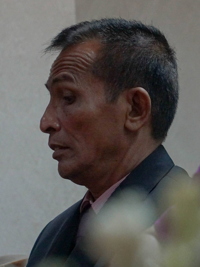 Ayahanda alm. Brigadir Yosua, Samuel Hutabarat, hadir di acara Wisuda Universitas Terbuka, Pondok Cabe, Pamulang, Tangerang Selatan, Selasa (23/8/2022). Foto: Jamal Ramadhan/kumparan