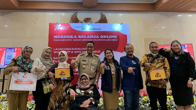 Gubernur DKI Jakarta Anies Baswedan gandeng platform Netzme ajak UMKM gunakan pembayaran non tunai. Foto: istimewa