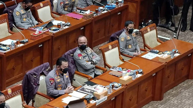 Kapolri Jenderal Listyo Sigit Prabowo di Ruang Sidang Komisi III DPR RI, Jakarta, Rabu (24/8/2022). Foto: Zamachsyari/kumparan