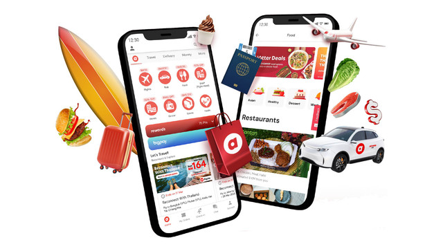 Ilustrasi aplikasi super (Super App) AirAsia. Foto: Dok. AirAsia