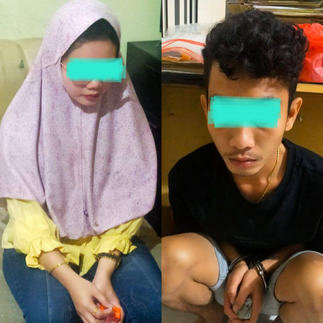 Istri polisi AP bersama selingkuhannya EP (Foto : Ist)