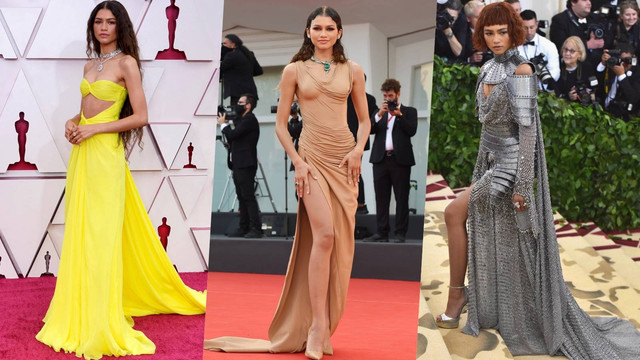 Gaya fashion terbaik Zendaya di karpet merah. Foto: Instagram/@zendaya, Getty Images, AFP