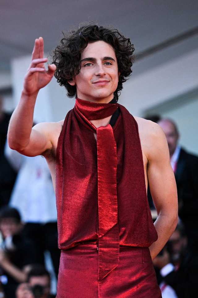 Aktor Prancis AS, Timothee Chalamet tiba di Venice Film Festival ke-79 di Lido di Venezia di Venesia, Italia, Jumat (2/9/2022). Foto: Tiziana FABI/AFP