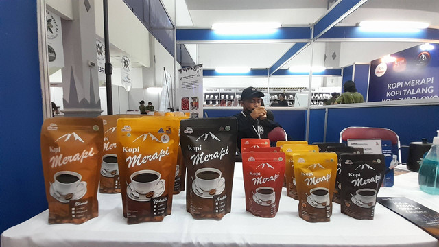 Salah satu produk kopi lokal Yogya yang dipamerkan di Jogja Coffee Week #2 di JEC. Foto: Widi Erha Pradana