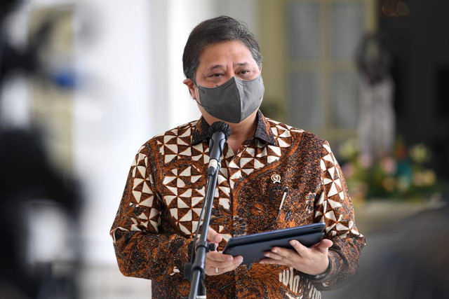 Menteri Koordinator Bidang Perekonomian Airlangga Hartarto di Istana Kepresidenan Bogor, Jawa Barat,  Selasa (6/9. Foto: Lukas/Biro Pers Sekretariat Presiden