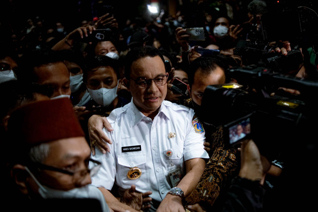 Anies Baswedan usai memenuhi panggilan KPK, Jakarta, Rabu (7/9/2022). Foto: Jamal Ramadhan/kumparan