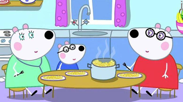 Adegan Serial Animasi Peppa Pig yang Menampilkan Orang Tua Sesama Jenis. Foto: Channel 5