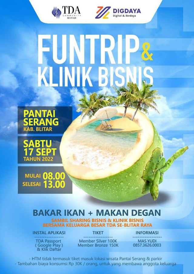 TDA Blitar Akan Gelar Fun Trip dan Klinik Bisnis di Pantai Serang