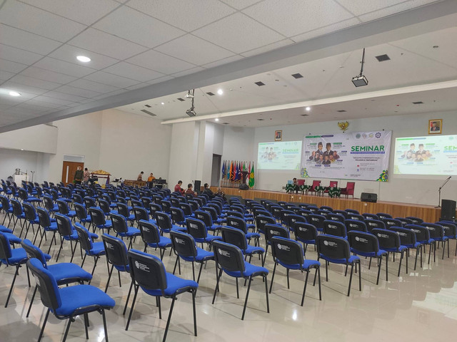 Auditorium KH Ahmad Dahlan di lantai tiga UM Bandung yang akan menjadi pusat kegiatan pekan sosialisasi dan orientasi mahasiswa baru (PESONAMU) (Dok Promosi & PMB UM Bandung).