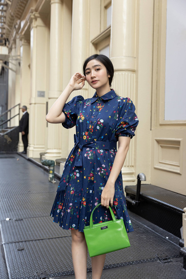 Gaya Febby Rastanty pakai kate spade new york di New York Fashion Week. Foto: Dok. Kate Spade New York