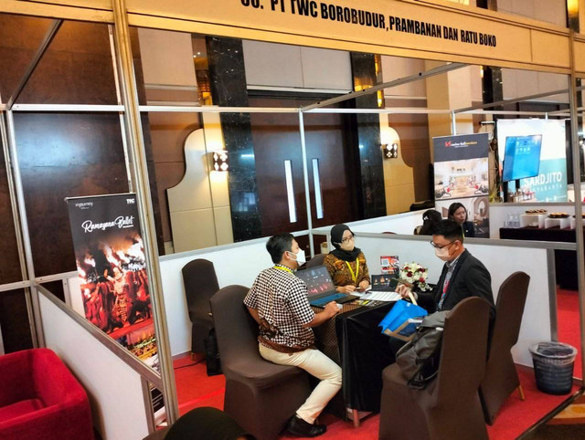 Salah satu booth dalam event Jogja International Travel Mart  (JITM) 2022. FOto: Erfanto/Tugu Jogja