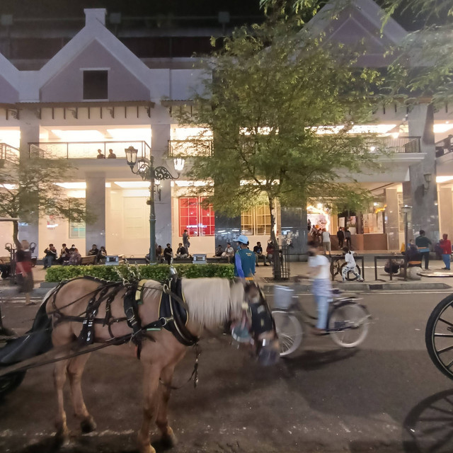 Malioboro mall malam hari saat car free day. Foto: ESP