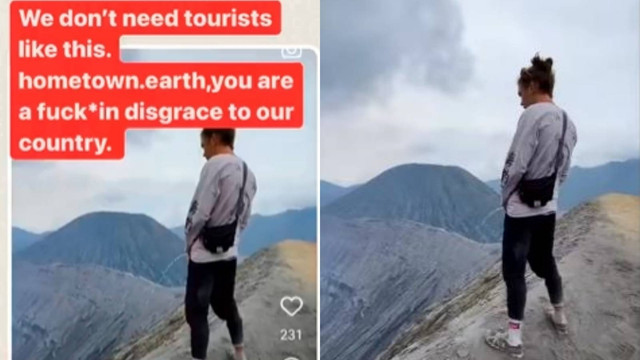Viral turis kencingi puncak kawah Gunung Bromo. Foto: Instagram/@niluhdjelantik