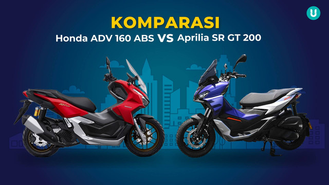 Komparasi motor skutik bergaya adventure, Honda ADV 160 dan Aprilia SR GT200. Foto: Nadia P/kumparan