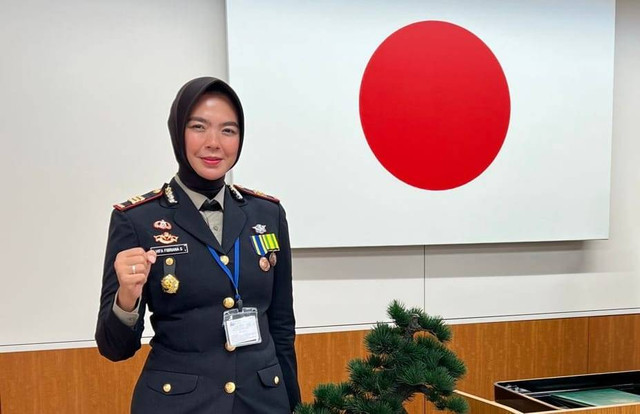 Polwan Polda Aceh yang menjabat Kasat Lantas Polres Lhokseumawe, AKP Vifa Fibriana Sari, terpilih untuk mengikuti studi banding sistem kepolisian di Jepang. Foto: Dok. Polda Aceh