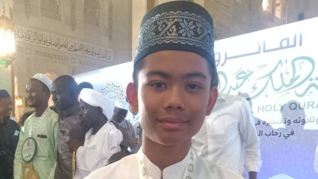 Zahran Auzan asal Langkat, Sumut, juara 2 pada Musabaqah Hafalan Al-Quran (MHQ) Tingkat Internasional di Arab Saudi, 21 September 2022. Foto: dok. Kemenag RI