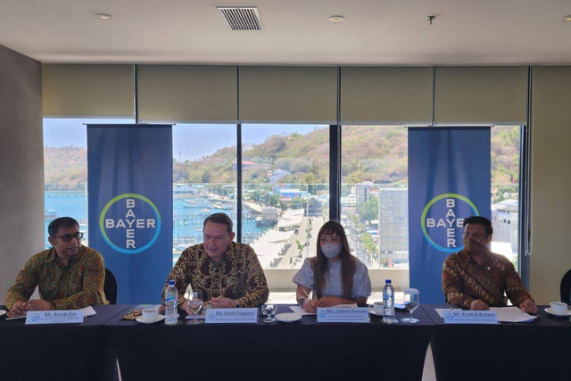 Press Conference Bayer untuk B20 di Labuan Bajo, Jumat (30/9).  Foto: Nabil Ghazi Jahja/kumparan