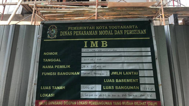 Salah satu bangunan di Jalam Gayam, Gondokusuman, Yogya, yang diperiksa KPK. Foto: Widi RH Pradana