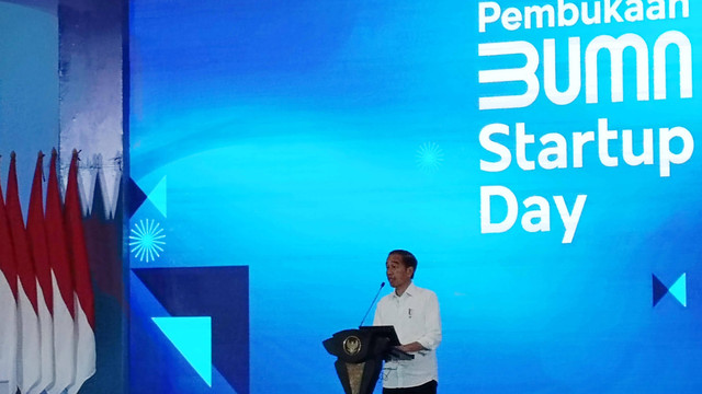 Presiden Joko Widodo (Jokowi) membuka BUMN Startup Day, Senin (19/9/2022). Foto: Ghinaa Rahmatika/kumparan