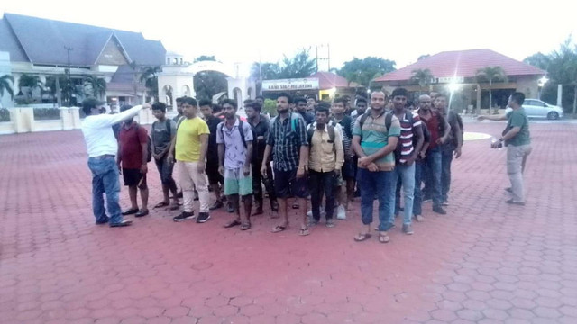 43 WNA Bangladesh diamankan Polres Bengkalis, Riau. (Foto: Istimewa)