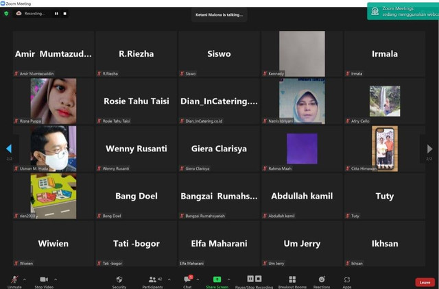 Ngobrol cerdas TDA Depok secara online. dok