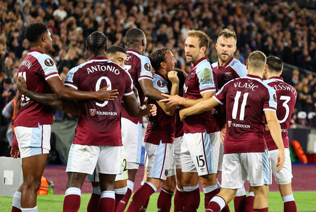 Pertandingan West Ham United melawan Rapid Wina dalam laga Grup H Liga Europa di Stadion London, London, Inggris.  Foto: Sam Mellish / AFP
