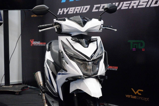 Tampak depan Honda BeAT Hybrid garapan Ikatan Ahli Teknik Otomotif (IATO). Foto: Aditya Pratama Niagara/kumparan