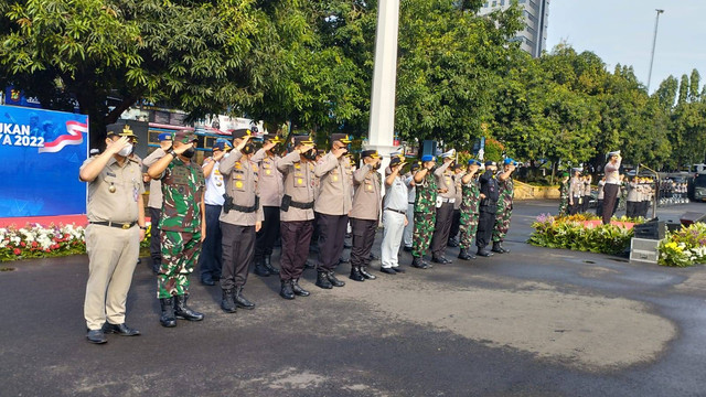 Apel kesiapan Operasi Zebra Jaya 2022 di Mapolda Metro Jaya, Senin (3/10/2022). Foto: Jonathan Devin/kumparan