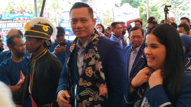 Ketua Umum Partai Demokrat Agus Harimurti Yudhoyono (AHY) saat berkunjung ke Yogyakarta, Selasa (4/10/2022). Foto: Erfanto/Tugu Jogja